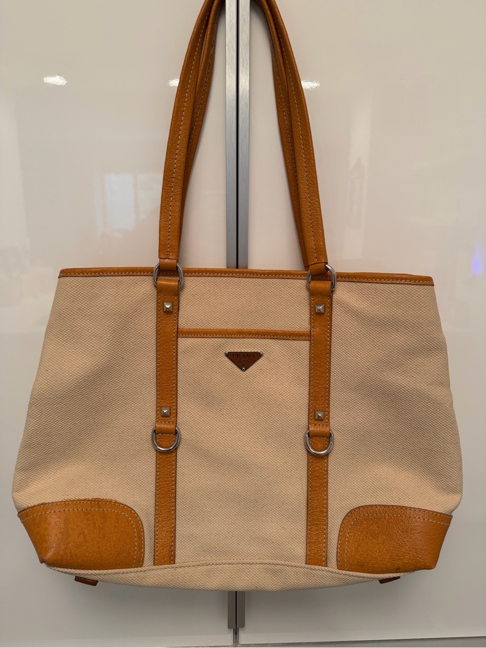 Authentic Prada Canvas Tote Bag